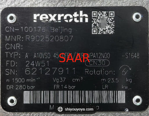 R902520807, AA10VS045DFR1/31R-VPA12N00-S1648 Pompa tłokowa osiowa zmiennowydajna Rexroth serii A10VSO